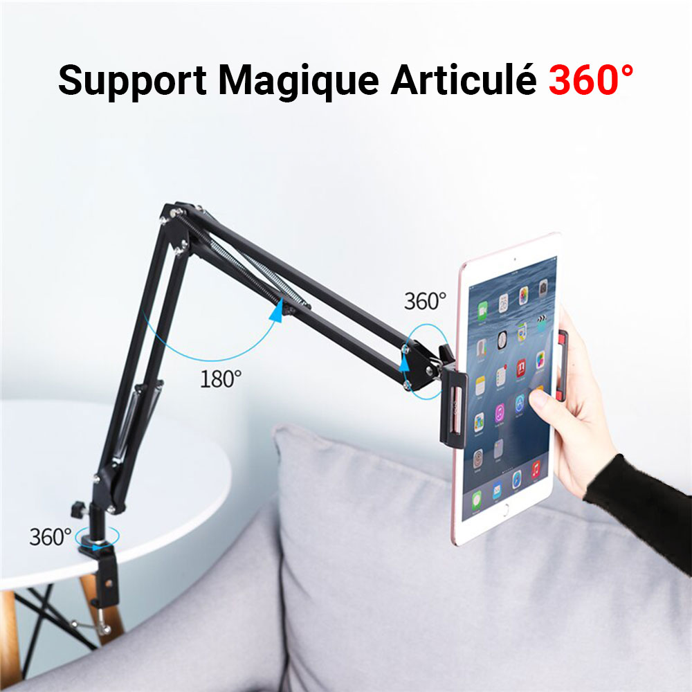 Support Magique Articulé Pour Téléphone et Tablette 360° Multifonction  Haute Qualité 